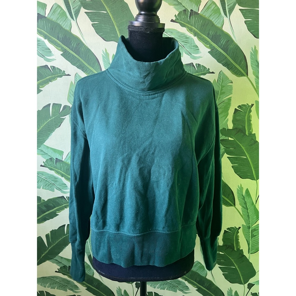 Abercrombie & Fitch Mock Neck Sweatshirt Women Large Green